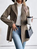 Women's Plaid Collared Neck Buttoned Long Sleeve Jacket – Classic & Lightweight Outerwear for Everyday Wear by Stevvex