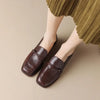 Women’s Retro Minimalist Mid-Heel Leather Shoes by FitiqueFit