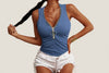 Women's Slim-Fit Zipper Vest Top by FitiqueFit