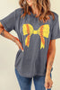 Black Baseball Bowknot Graphic Casual Tee by Wild and Free Boutique