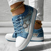Floral Embroidered Polka Dot Print Sneakers — Women’s Casual Canvas Shoes by FitiqueFit