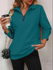 Women's Zipper Turtleneck Pullover Sweatshirt – Loose Long Sleeve by FitiqueFit