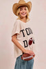BiBi Game Day Touchdown Letter Patches Waffle Short Top by Wild and Free Boutique