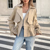 Women's Drawstring Waist Figure-Flattering Casual Coat – Khaki by FitiqueFit