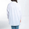 Aaliyah Gauze Long Sleeve White Button Up Top by Elsie & Zoey by DoodleBug's