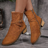 Cross-Strap Side-Zipper Mid-Heel Ankle Boots Women by FitiqueFit
