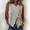 Bow-Tied V-Neck Sleeveless Tank Top – 5 Colors, S–XXL by FitiqueFit