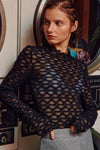 See-through Textured Lace Top