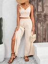 Smocked Surplice Cami and Wide Leg Pants Set