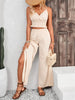 Smocked Surplice Cami and Wide Leg Pants Set