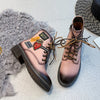 Pink short boots women's inner heightening thin boots