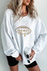 Black Football Graphic Game Day Embroidered Corded Sweatshirt by Wild and Free Boutique