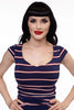 Amelia Dress in Navy Stripes - XS only by Retrolicious