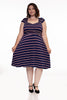 Amelia Dress in Navy Stripes - XS only by Retrolicious