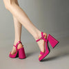 Women's Round Toe Chunky Heel Sandals – Buckle Strap Block Heel by FitiqueFit