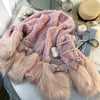 Ladies Fashion Stitching Lamb Plush Jacket