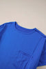 Patched Pocket Exposed Seam Oversize T-shirt by Simply Love
