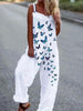 Women's Butterfly Print Overalls – Sleeveless Loose Fit Suspender Pants by FitiqueFit