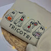Tricotri Mexican Ghost Crewneck Sweatshirt – Spooky Embroidered Sweater, Halloween & Día de los Muertos Apparel by Dog Mom Hat