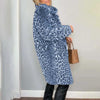 Leopard Print Plush Jacket — Cozy Loose-Fit Mid-Length Outwear by FitiqueFit