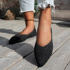 Women's Pointed Toe Flyknit Slip-On Loafers – Flat Casual Shoes by FitiqueFit