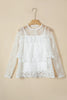 White 2pcs Sheer Floral Lace Ruffle Tiered Patchwork Blouse by Wild and Free Boutique