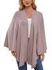 Solid Color Tie-Front Knit Cape Top by Wild and Free Boutique