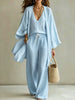 Women's 3-Piece Cardigan, Sleeveless Vest & Wide Leg Pants Set by FitiqueFit