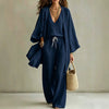 Women's 3-Piece Cardigan, Sleeveless Vest & Wide Leg Pants Set by FitiqueFit