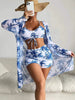 Mesh Cover-Up Three-Piece Swimwear Set – Bikini with Leg-Length Briefs by FitiqueFit