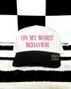 Pink on my worst behavior embroidered Hat by Madness & Mayhem LLC