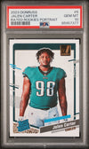 Graded 2023 Panini Donruss Jalen Carter #5 Rated Rookies Portrait Rookie RC Football Card PSA 10 Gem Mint