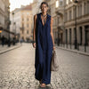 Women's Sleeveless Deep V-Neck Hooded Loose Maxi Dress – 6 Colors XS–3XL by FitiqueFit