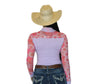AeroTEQ Lilac Bloom Mesh Pearl Snap Rodeo Shirt by Neon Spur