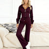 Hooded Zipper Fitted Top & Wide-Leg Pants Two-Piece Set by FitiqueFit
