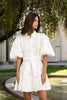 BROMELIA DRESS MINI IN EMBROIDERY GARDEN OFF WHITE by No Pise La Grama Web