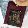 Raccoon Drinking Iced Coffee Vintage Tee by Dog Mom Hat