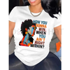 Relaxed Fit T-Shirt African American Graffiti Portrait Print – Unisex Polyester Knit Spring and Summer Tee by Dog Mom Hat