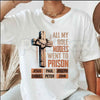 All My Role Models Went To Prison Bible Characters Cross Graphic T-Shirt – Funny Faithful Christian Satire Tee, Sarcastic Scripture Redemption Unisex Faith Shirt