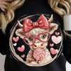 Retro Valentine Highland Cow Sweatshirt by Dog Mom Hat