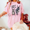 Men's Funny "I Don't Care" Mouse & Donkey T-Shirt – Vintage Loose 180g Cotton Humor Graphic Tee by Dog Mom Hat