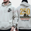 Marines 250th Birthday Hoodie – USMC 250 Year Anniversary Pullover by Dog Mom Hat