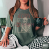 "Staying Alive" Coffee T-Shirt – Funny Skeleton Tee, Trendy Retro Halloween, Women's Comfort Colors Shirt by Dog Mom Hat
