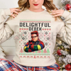 "Delightful Derek" Christmas Sweatshirt by Dog Mom Hat