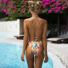 New Summer Multicolor Art Women Micro Bikini Set String Backless Swimsuit High Cut Swimwear Women Beach Wear Women's Ribbed Tie Bikini Beautiful Bttom String Swimsuit For Ladies by Stevvex