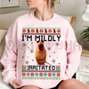 "Mildly Irritated" Funny Meme Ugly Christmas Sweatshirt by Dog Mom Hat