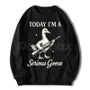 Serious Goose Graphic Shirt – Quirky Animal Art Hoodie & Funny Slogan Streetwear Sweatshirt
