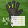 ONEKEEPER FUSION Junior Yellow & Black with Fingersaves | Semi Pro-Level German Latex | Spines Sold Separately