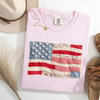 Retro American Flag Shirt – Faux Patchwork USA Tee by Dog Mom Hat