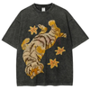 Lazy Tiger Unisex Vintage Washed T-Shirt – Funny Retro Streetwear Tee Gift for Him/Her by Dog Mom Hat